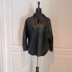 Faux leather shirt